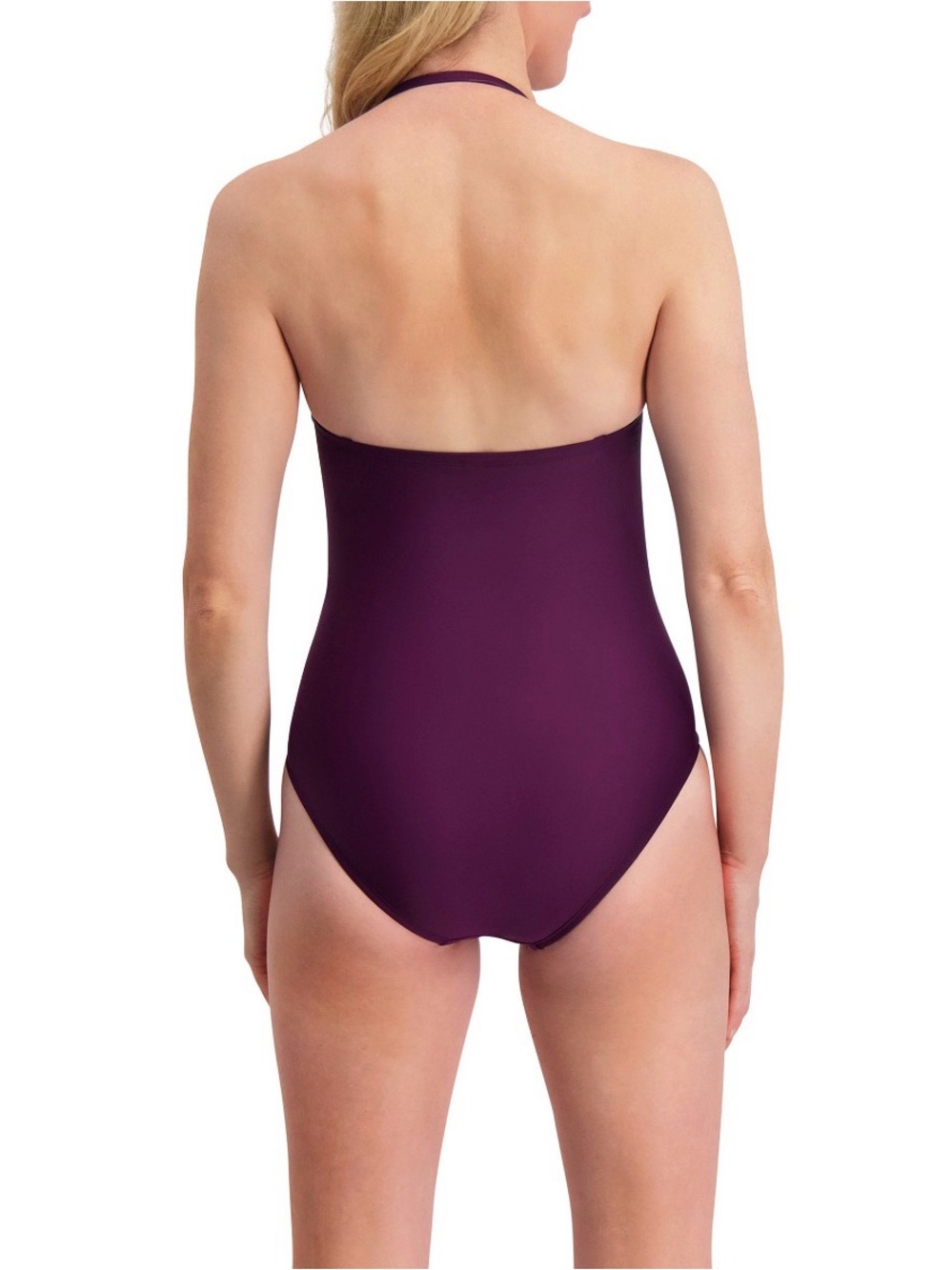 DKNY Plum Halter One-Piece Swimsuit - Women - Picture 3 of 6